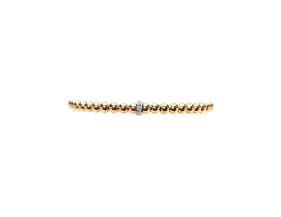 4mm Signature Bracelet With 14K Diamond Rondelle