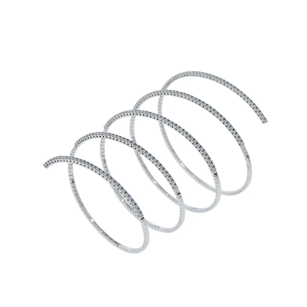 5 Expandables Loops Of Diamond 18K White Gold Bracelet