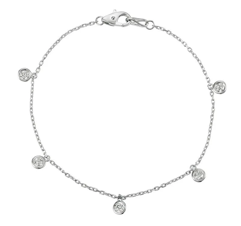 5 POINTER 5 SECTION DIAMOND BRACELET 14K GOLD (0.25 CTW)