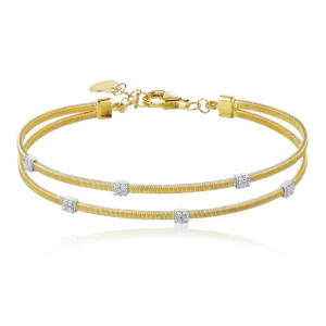 5-Stone Diamond Wire Bangle