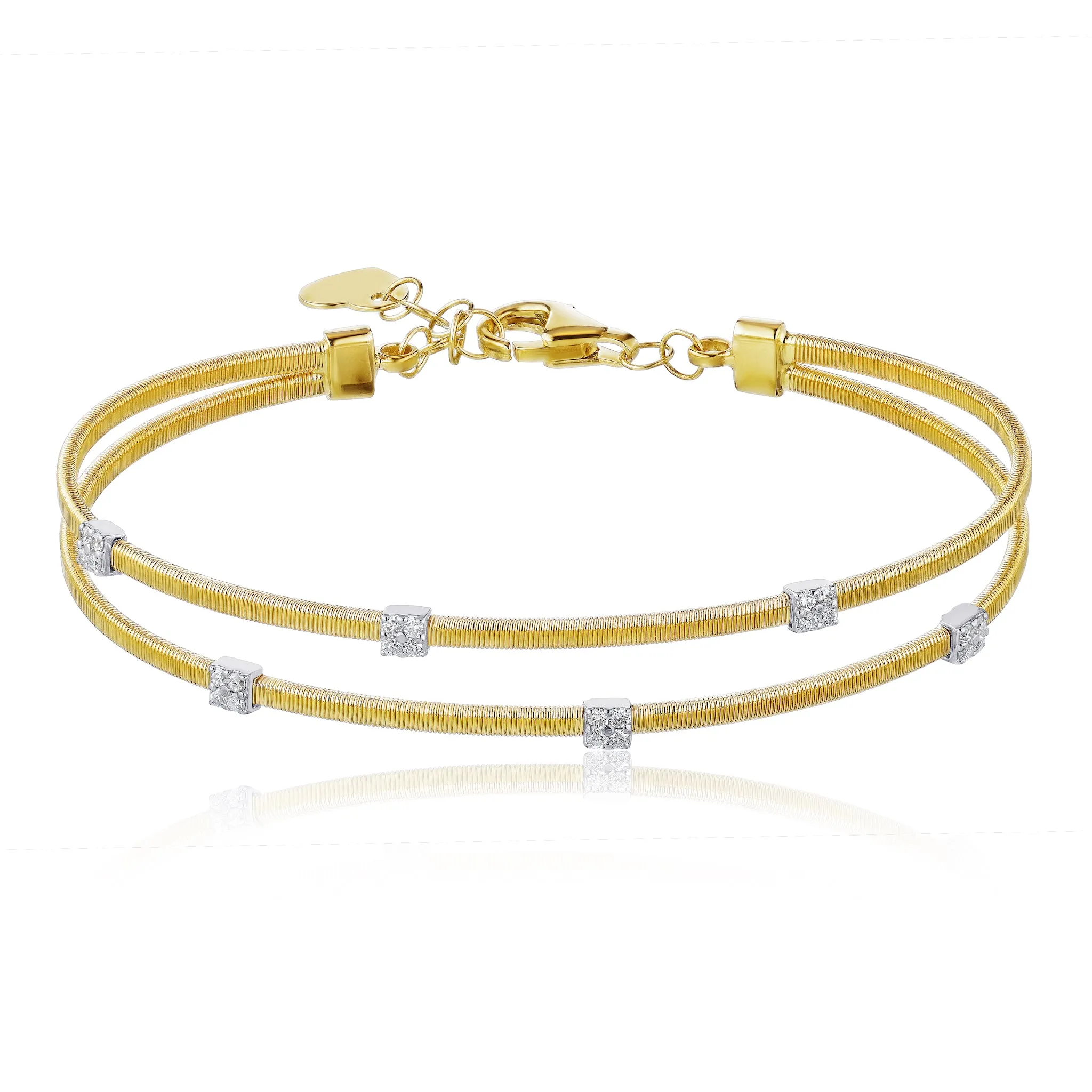 5-Stone Diamond Wire Bangle