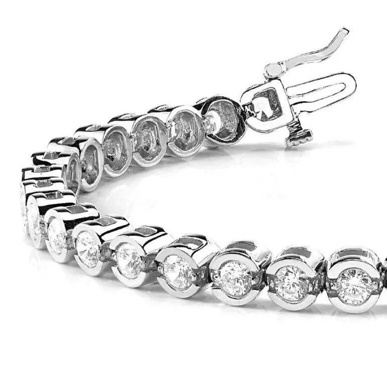 5.00 ctw Round Diamond Open Bezel Channel Set Tennis Bracelet