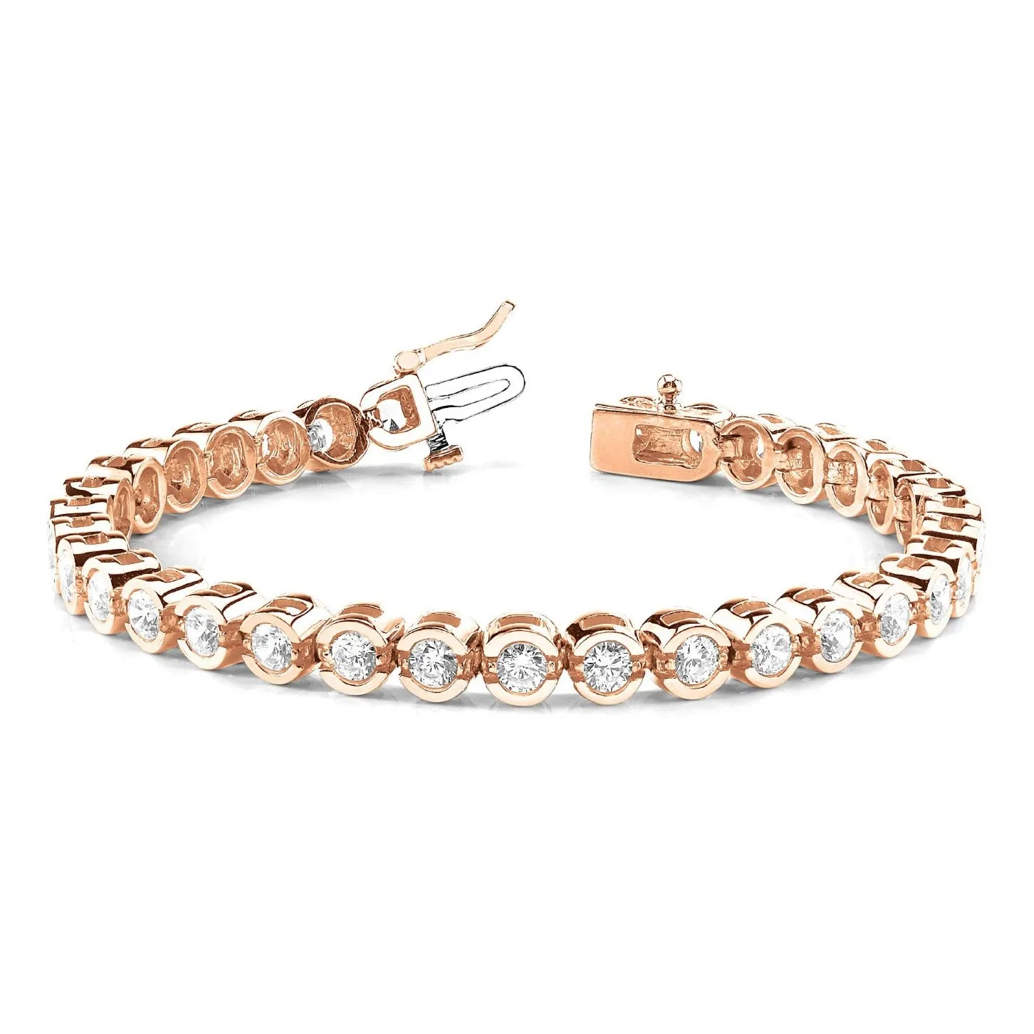 5.00 ctw Round Diamond Open Bezel Channel Set Tennis Bracelet
