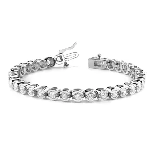 5.00 ctw Round Diamond Open Bezel Channel Set Tennis Bracelet