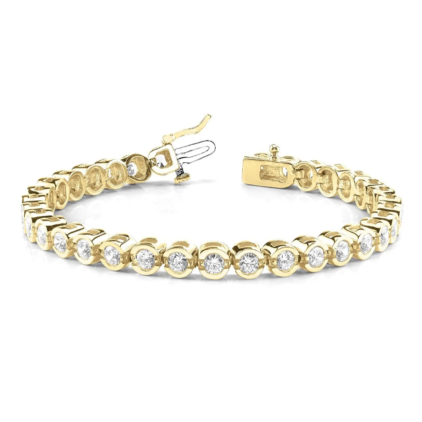 5.00 ctw Round Diamond Open Bezel Channel Set Tennis Bracelet