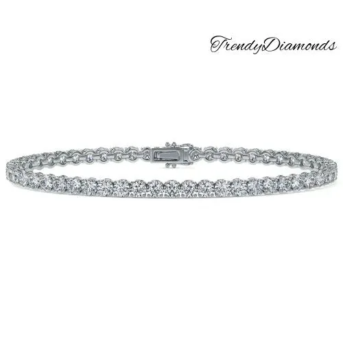5.50ctw Round Brilliant Diamond Eternity Tennis Bracelet set in 14k White Gold