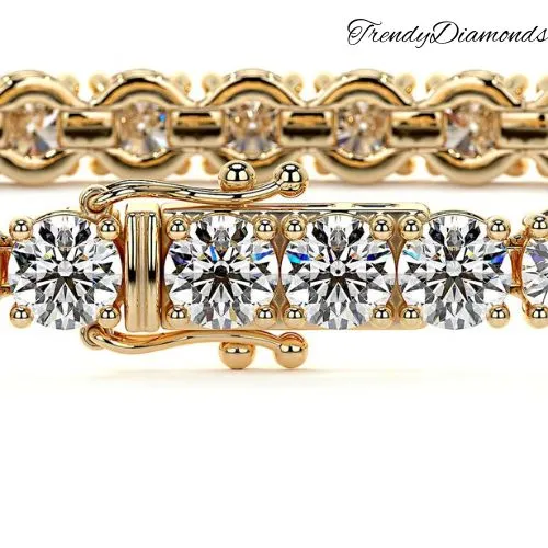 5.50ctw Round Brilliant Diamond Eternity Tennis Bracelet set in 14k Yellow Gold