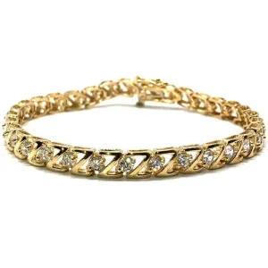 5.5K Gold Yellow Tennis Strap Tennis Bracelet WKJ-010