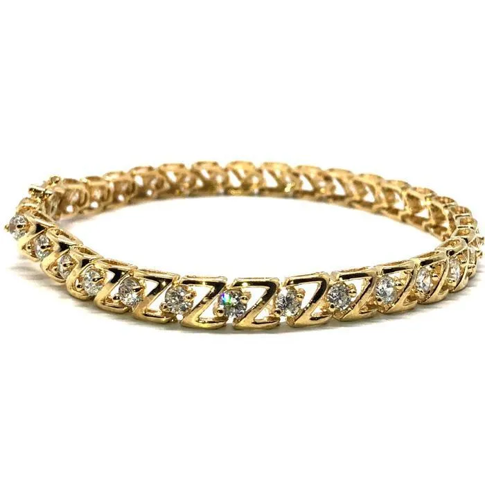 5.5K Gold Yellow Tennis Strap Tennis Bracelet WKJ-010