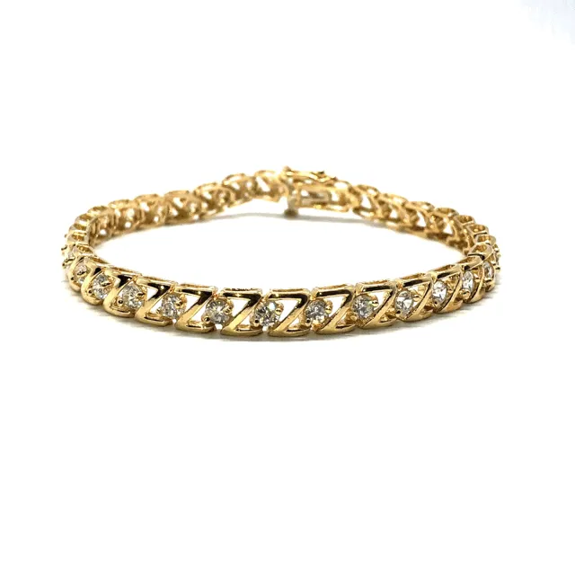5.5K Gold Yellow Tennis Strap Tennis Bracelet WKJ-010