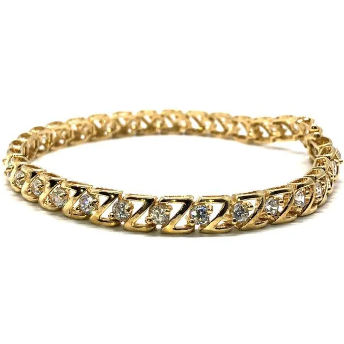 5.5K Gold Yellow Tennis Strap Tennis Bracelet WKJ-010