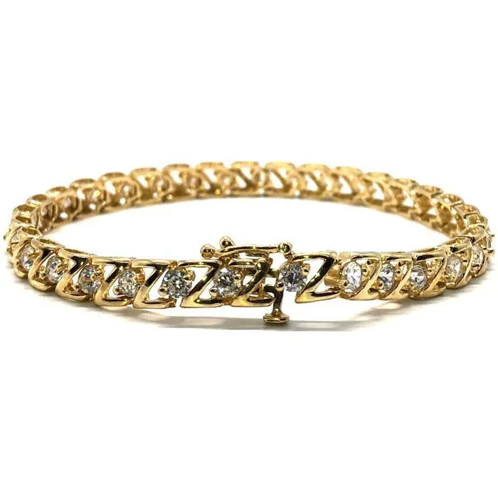 5.5K Gold Yellow Tennis Strap Tennis Bracelet WKJ-010