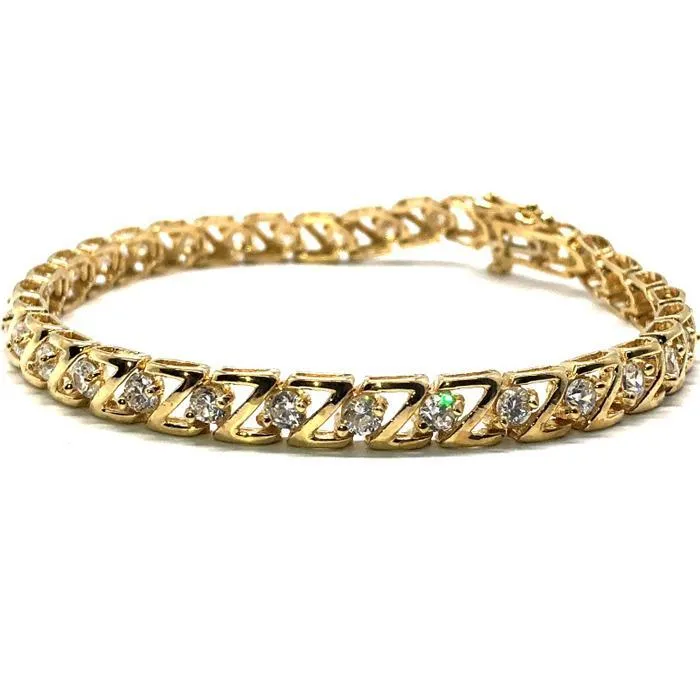 5.5K Gold Yellow Tennis Strap Tennis Bracelet WKJ-010