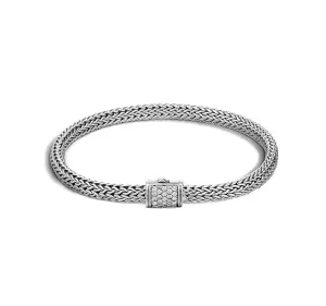 5mm Classic Chain Bracelet with Pave Diamond Clasp