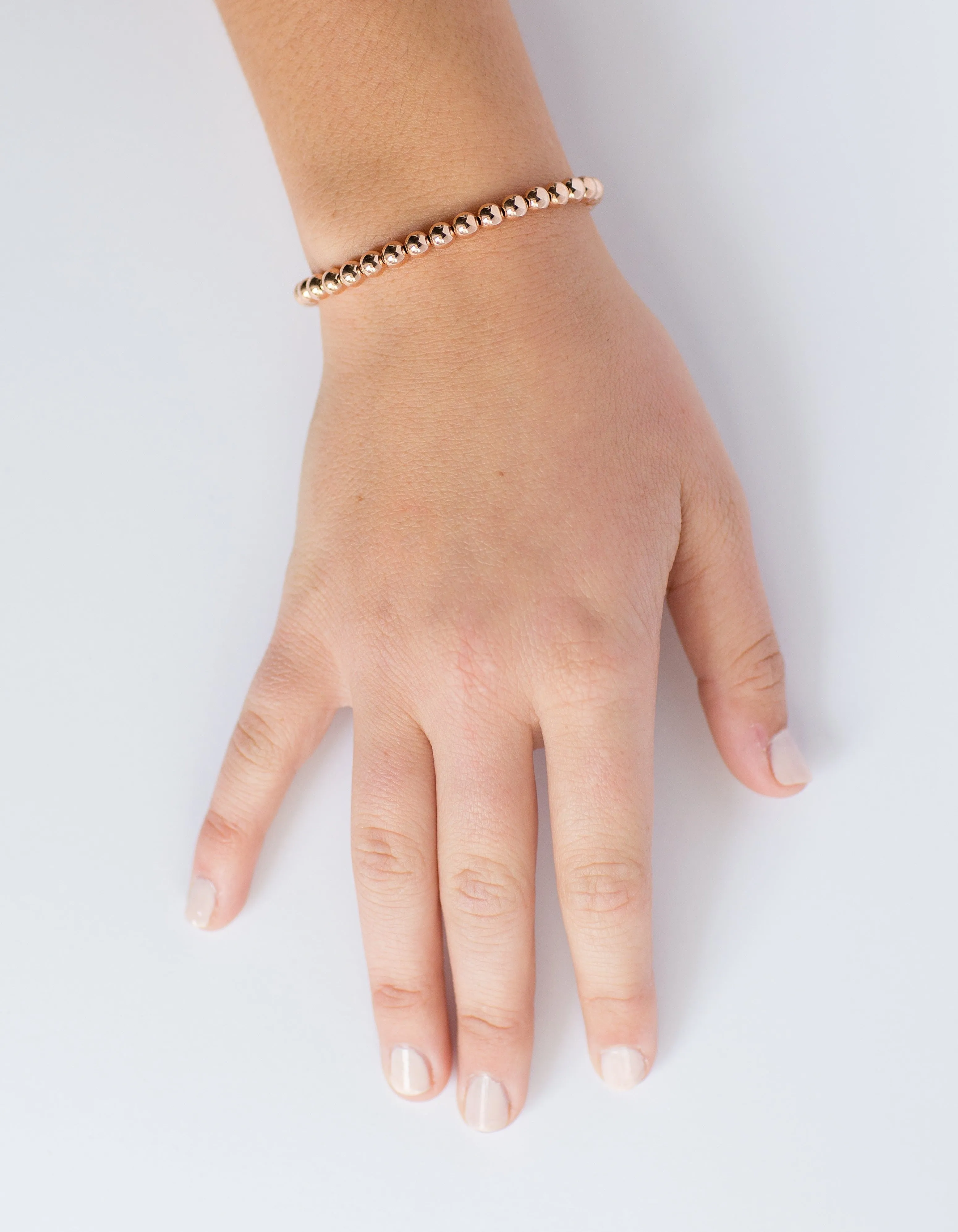 6mm 14k Rose Gold Filled Bead Bracelet