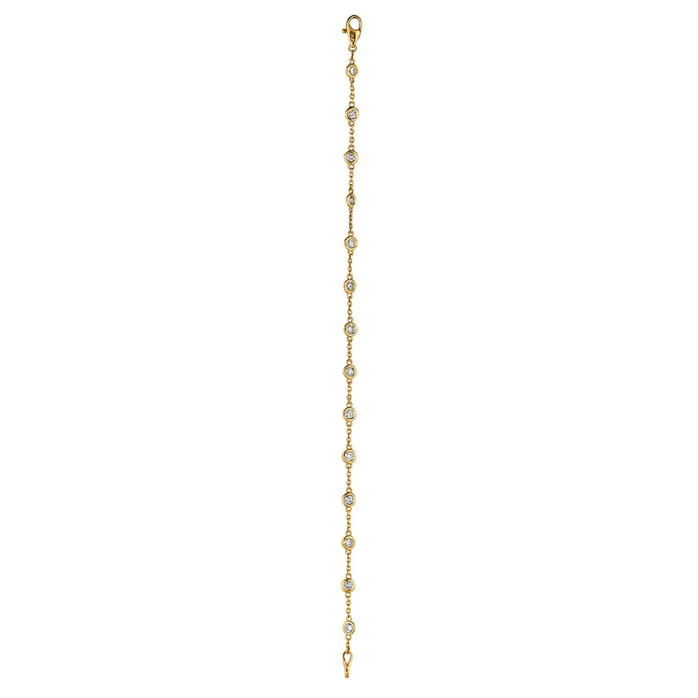 7 POINTER 14 SECTION DIAMOND BRACELET 14K GOLD (1 CTW)