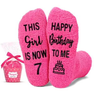 7th Birthday Gifts for Girls - Socks for Kids Age 7, Presents for 7 Year Old Girls, Gift Ideas for Seven Year Old Girls
