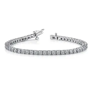 8 Carat Round 14K White Gold 4 Prong Diamond Tennis Bracelet (Classic Quality)