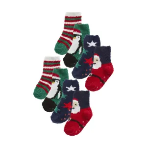 8 Pack Kids Unisex Festive Cosy Christmas Design Socks