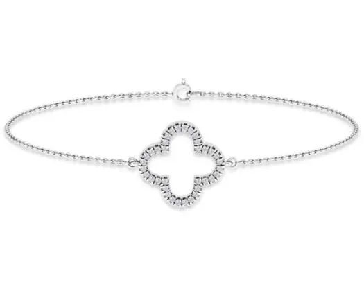 9ct White Gold Diamond Bracelet