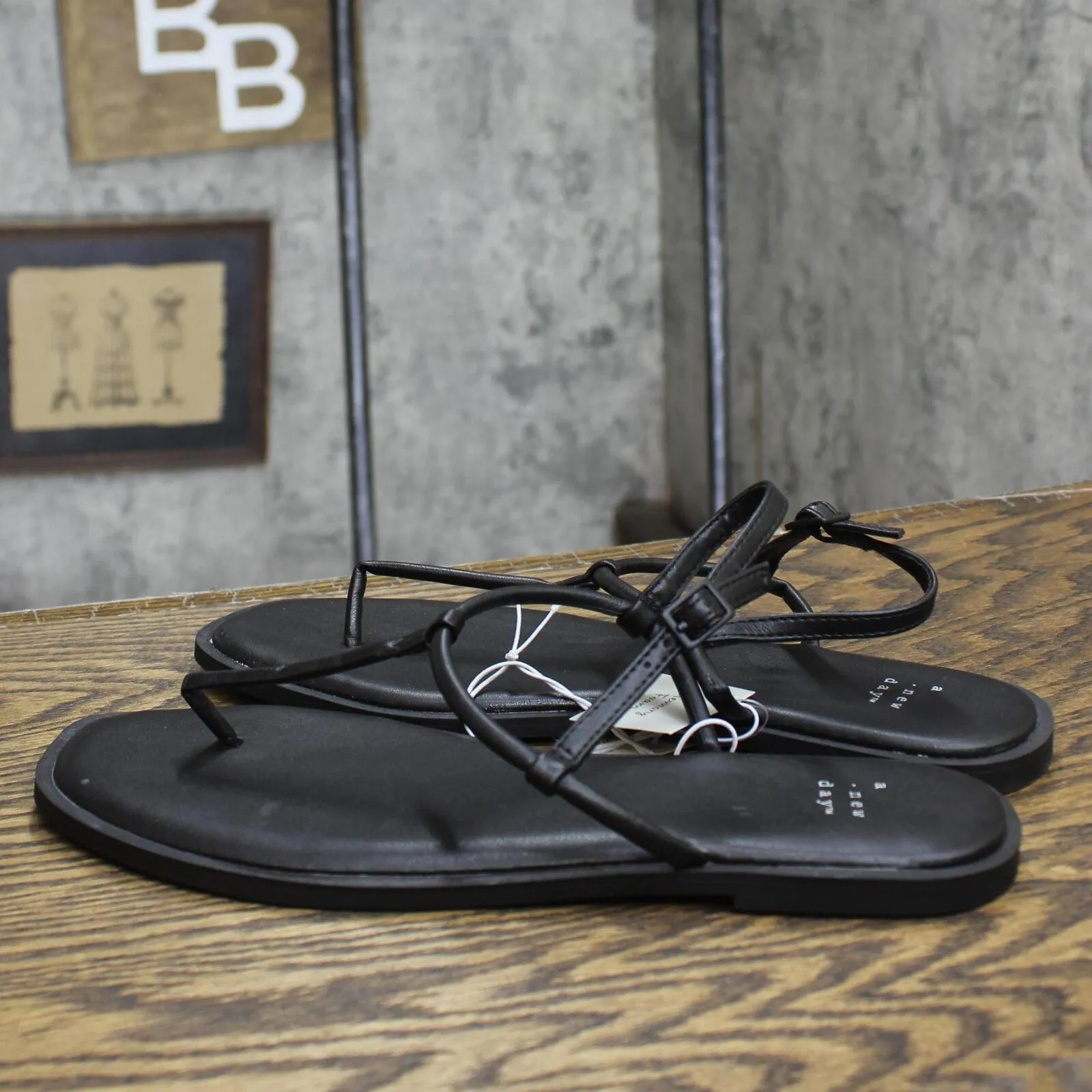 A New Day Womens Tiffany Ankle Strap Sandals 89469289 Black 9M