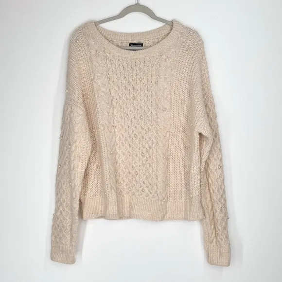Abercrombie &amp; Fitch Pullover Cable Knit Longsleeve Sweater Women’s Size XL