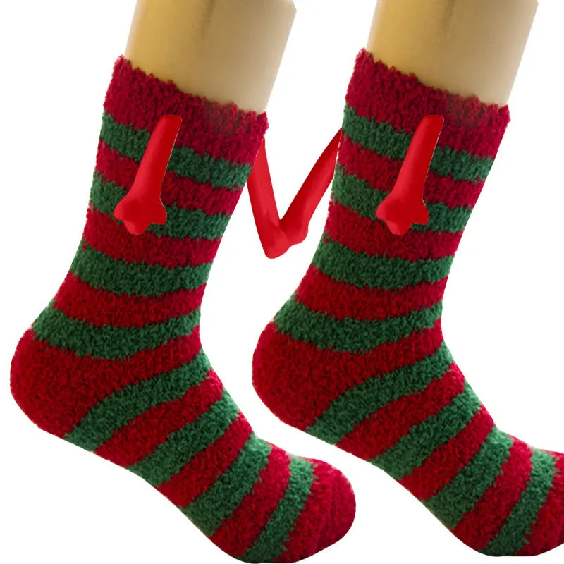 Adorable 3D Soft Fleece Crew Socks with Penguin Designs