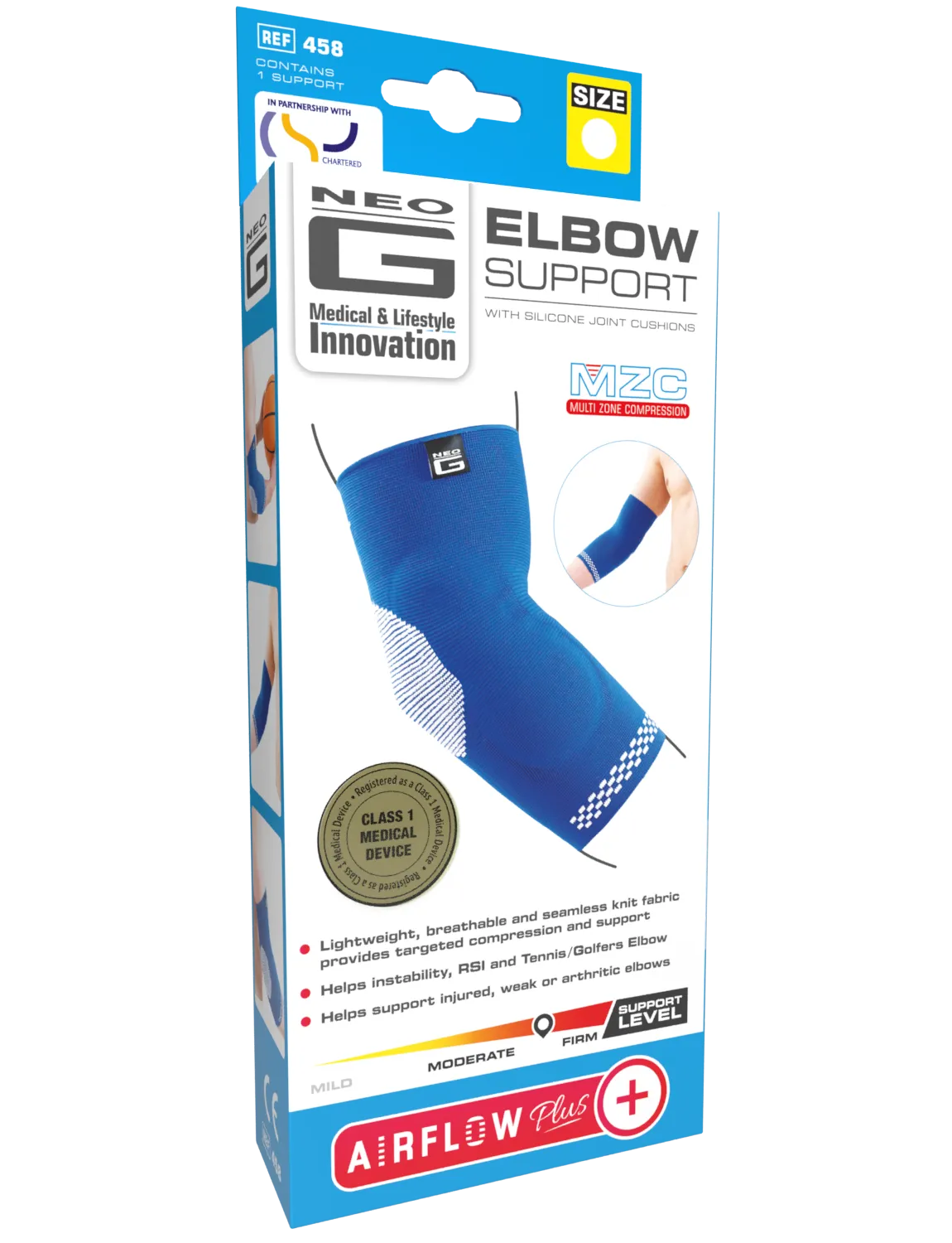 Airflow Plus Elbow Support with Silicone Joint Cushions