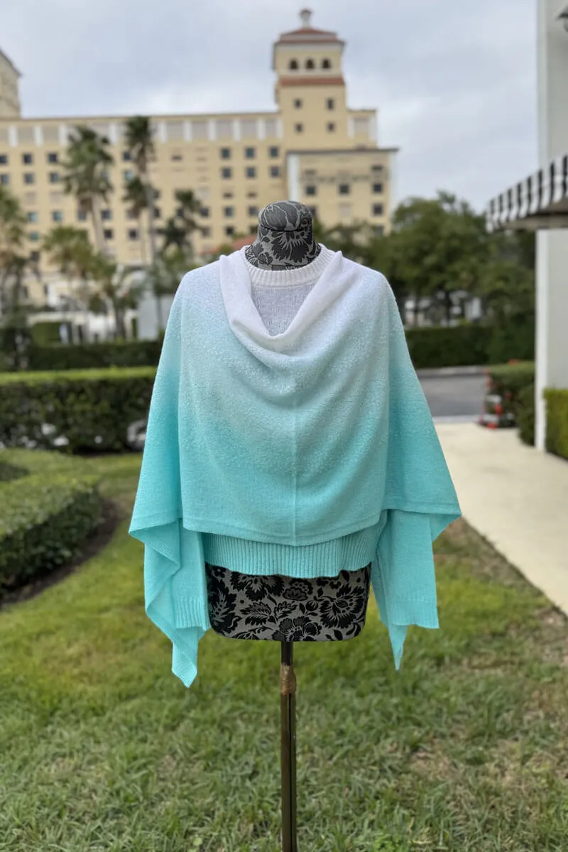 Alashan Cashmere Dip Dye Topper in Teal