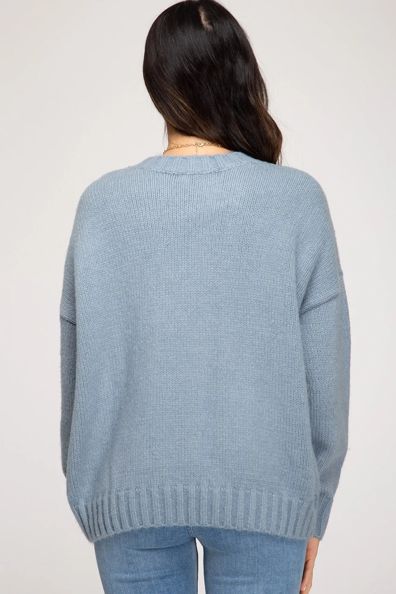 ALINA SWEATER (MISTY BLUE)