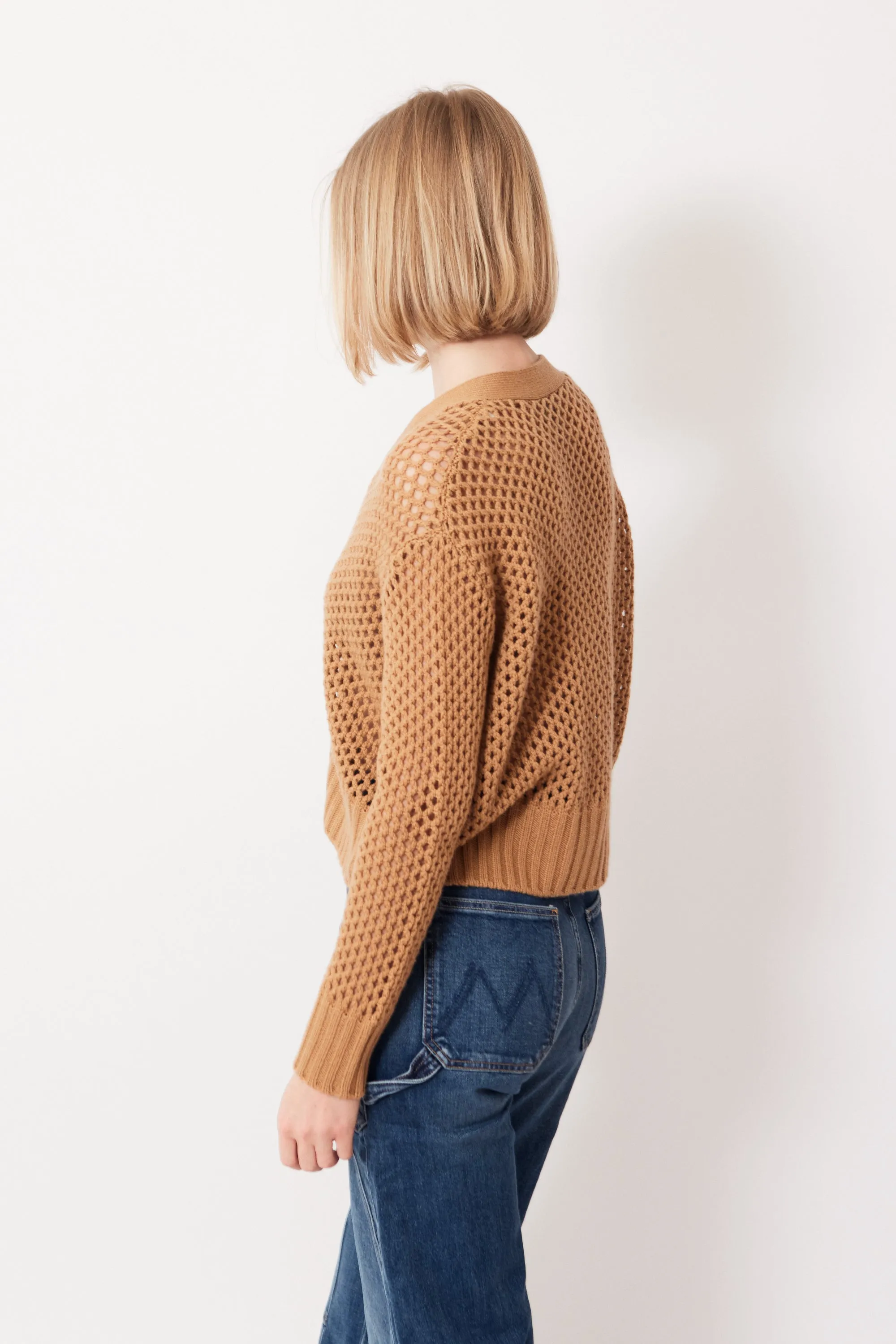 Allude Open Weave V Cardigan