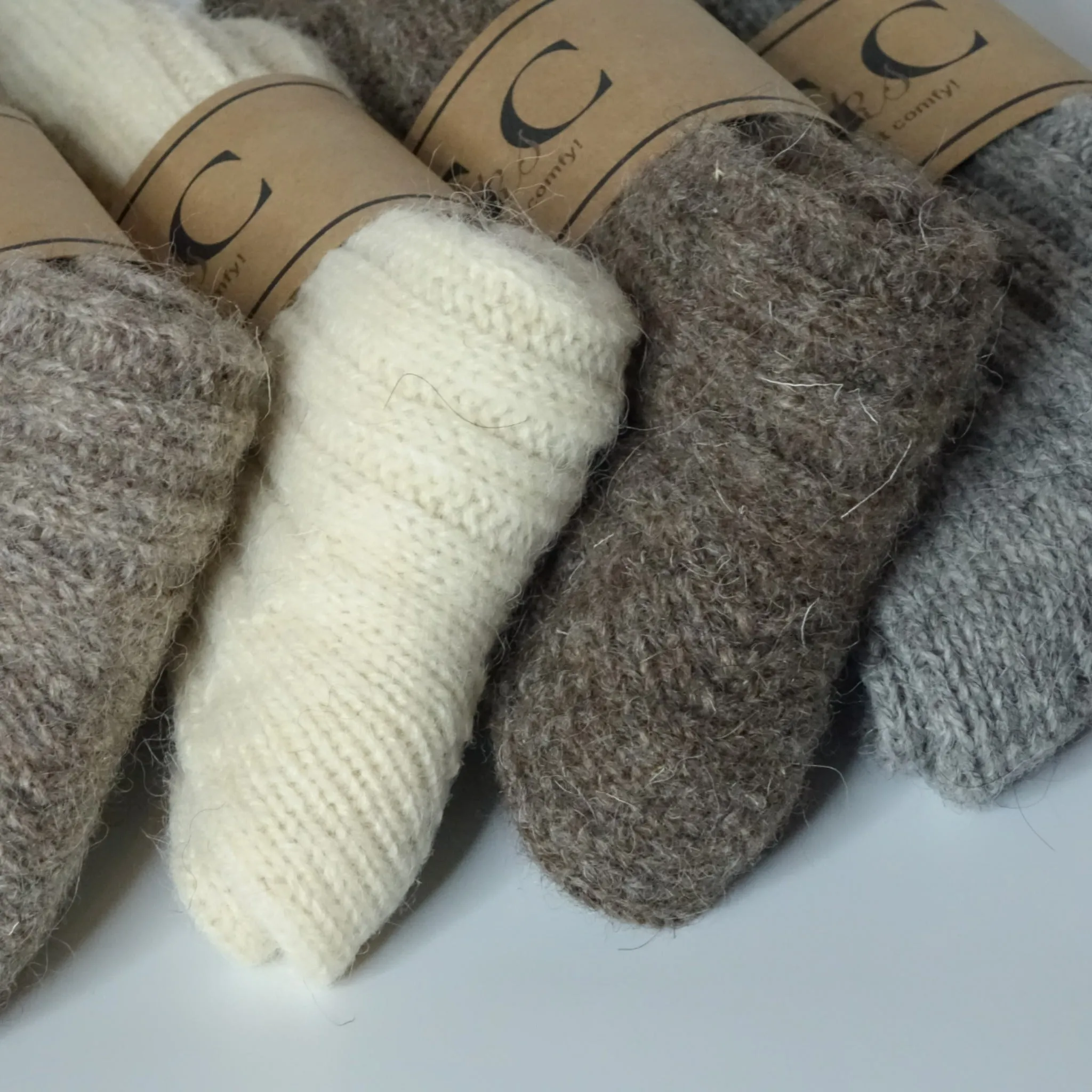 Alpaca Natural Wool Socks - Beige woolen socks