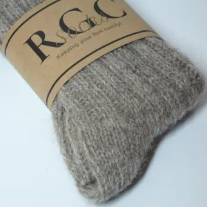 Alpaca Natural Wool Socks - Beige woolen socks