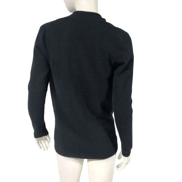 Ann Taylor Petite Womens Pure Cashmere Cowl Neck Black Sweater Size MP
