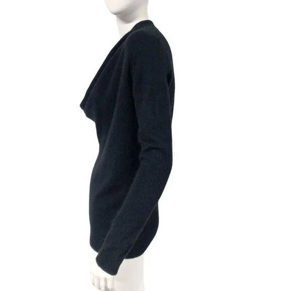 Ann Taylor Petite Womens Pure Cashmere Cowl Neck Black Sweater Size MP