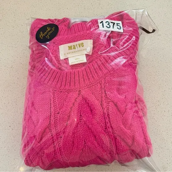 Anthro Maeve Twofer Cable Knit Sweater
