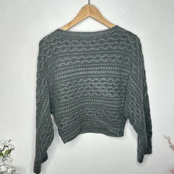 ANTHROPOLOGIE x PICLRO Micro Fisherman Sweater Forest Green Sz S {3W13}
