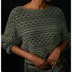 ANTHROPOLOGIE x PICLRO Micro Fisherman Sweater Forest Green Sz S {3W13}
