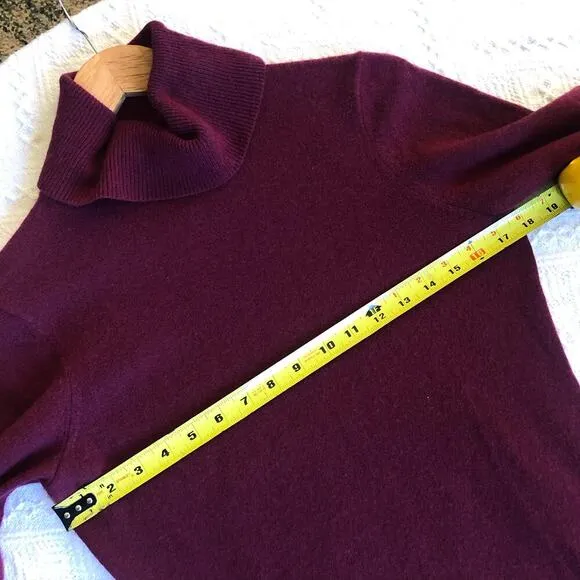 Antonio Melani Cashmere Turtleneck Sweater Maroon Small Minimalist Dark Academia