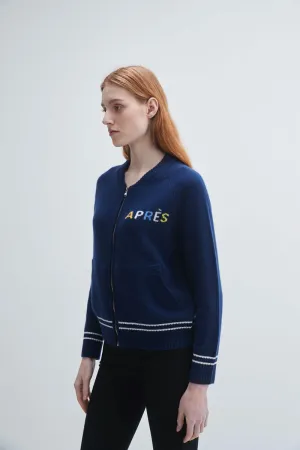 Apres Full Zip Navy Sweater