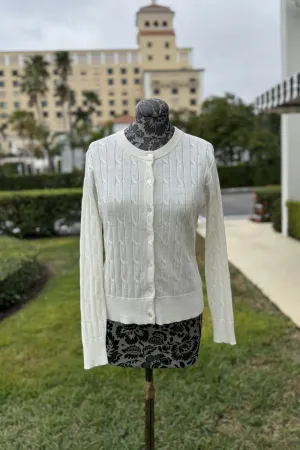 April Cable Sweater in White