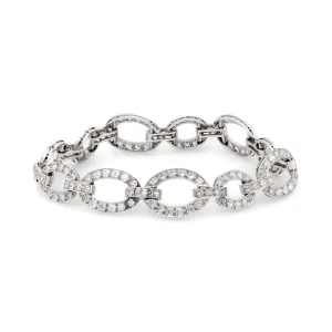 Art Deco 4.70 carat total weight diamond platinum link bracelet