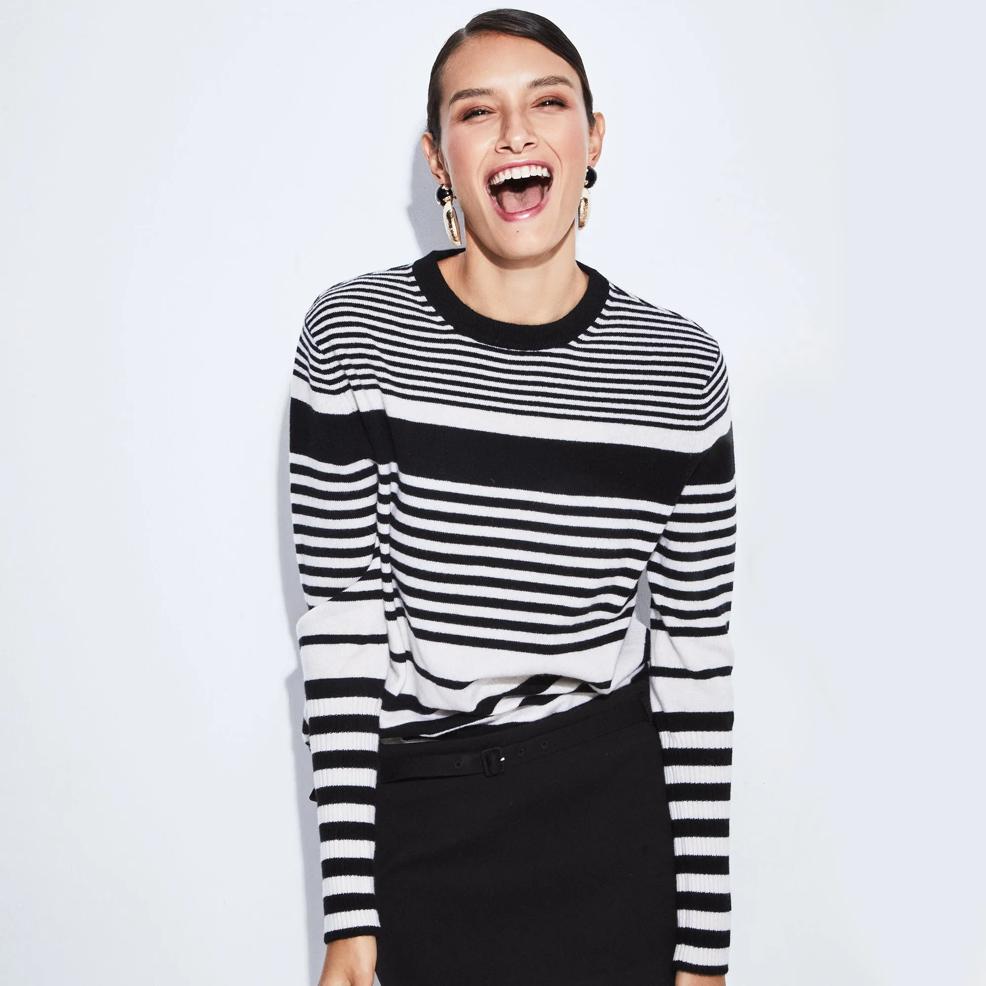 Aspen sweater cashmere black/white