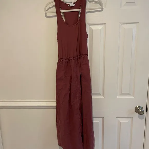 Athleta Baja Linen Midi Athletic Sport Dress Tennis Pickleball