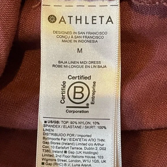 Athleta Baja Linen Midi Athletic Sport Dress Tennis Pickleball