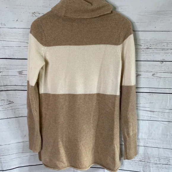 Athleta Chalet Turtleneck Sweater Earth Tones 100% Cashmere Long Sleeve S
