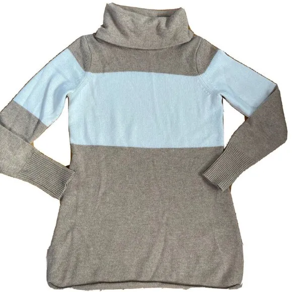 Athleta Chalet Turtleneck Sweater Earth Tones 100% Cashmere Long Sleeve S