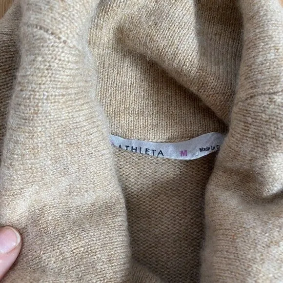 Athleta Chalet Turtleneck Sweater Earth Tones 100% Cashmere Long Sleeve S