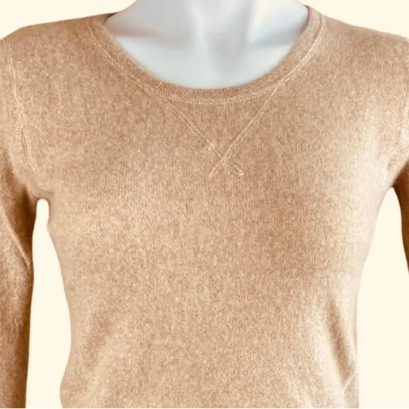 ATHLETA Pave Dima Sweater 100% Cashmere  Crewneck PulloverJumper In Tan Size S