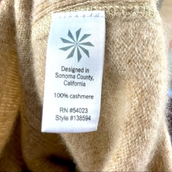 ATHLETA Pave Dima Sweater 100% Cashmere  Crewneck PulloverJumper In Tan Size S